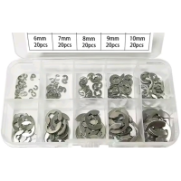 300шт. стопорні кільця комплект нерж. сталь